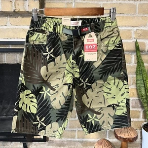 NWT Levis Boys 502 Belted Shorts Botanical Safari Size 16  - Picture 1 of 6