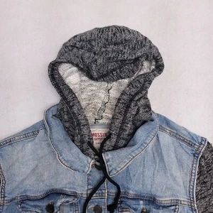 Mossimo Casual Button Up Denim Long Sleeve Hoodie Youth Girls Size 2XL Blue - Picture 1 of 10