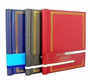 SELF ADHESIVE LARGE PHOTO ALBUMS TOTALLING 60 SHEETS 120 SIDES ALBUM X 3 - Picture 1 of 5