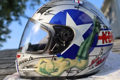 RARO HJC RPHA 10 EE. UU. EDICIÓN AEROTRANSPORTADA PIN UP NIÑA KBC Casco de Motocicleta M Foto 1 de 4