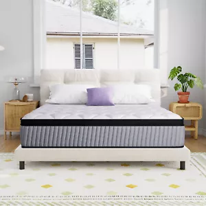 12" queen size Hybrid Innerspring Mattress With Gel Memory Foam For A Cool Sleep - Picture 1 of 5