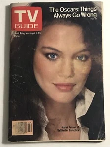 TV Guide Maren Jensen Battlestar Galactica 1977 Apr 7 No Label N.England Ed TVG - Picture 1 of 4