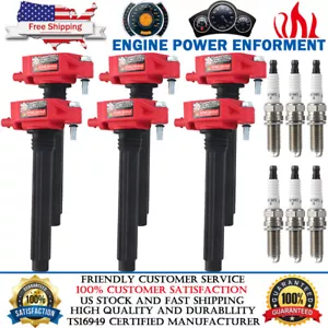 6 Pack Ignition Coils & Iridium Spark Plugs For 2012-2017 Jeep Wrangler 3.6L V6 - Picture 1 of 15