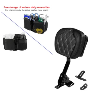 Plug-in Black w/ White Dimond Stitch Backrest Pad For Harley CVO Limited FLHTKSE - Bild 1 von 7