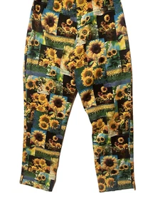 By Eric Casual Skinny Jean Pants Women’s Size 6 Sunflower print made in NYC - Picture 1 of 6