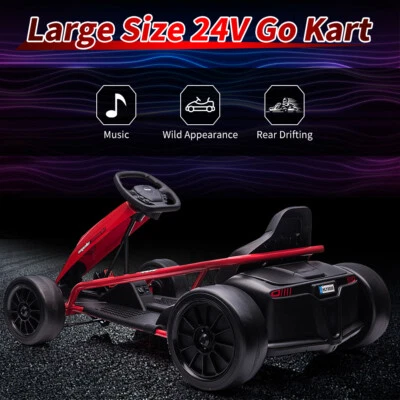 24V Kids Electric Drifting Go Kart Ride On Car 300W*2 Motor for 8-12 Years Old  - Image 1 of 4