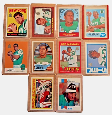 1996 Topps Joe Namath Complete Reprint Set-10 Cards,New York Jets,HOF (B177) - Image 1 of 2