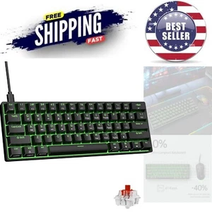 60% Mechanical Gaming Keyboard Anti-Ghosting LED Backlight Compact USB-C Wired - Picture 1 of 10