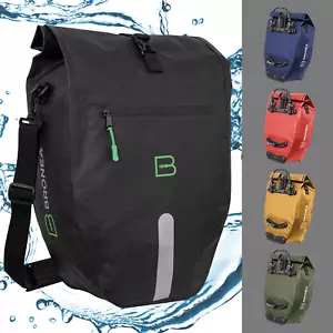 BRONEA® XXL-Gepäckträgertasche 28L Fahrradtasche Wasserdicht Laptop-Fach SCHWARZ - Bild 1 von 8