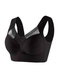 Plus Size 3XL Bralette Seamless Contrast Mesh Push Up Design Wide Strap New - Picture 1 of 1