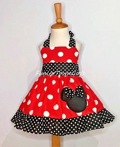 Rot-weiß gepunktetes Mädchen Minnie Mouse Kleid - Bild 1 von 3