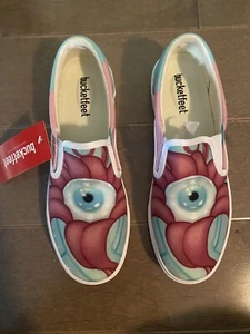 Tara Mcpherson Bloom Bucket feet Slip-On Canvas Sneaker Size 9 NEW - Picture 1 of 6
