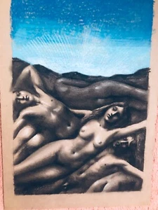 Vintage Josef M. Kozak ORIGINAL Work of Art Painting “RESIGNED” Signed Unframed - Picture 1 of 9