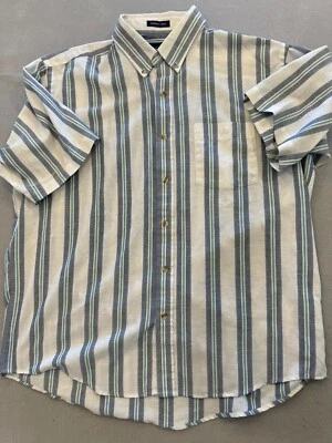 Camisa de hombre 1857 Manhattan con botones XL vintage sin arrugas cuello a rayas Foto 1 de 4