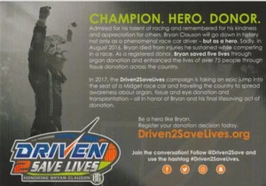 2017 Bryan Clauson Driven 2 Save Lives PRI Show Promo USAC Hero Card - Picture 1 of 1