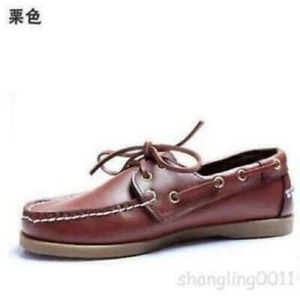 Mens Docksides deck Top-Side Lace Up Casaul Moccasin Leather Slip On Boat Shoes - Picture 1 of 25