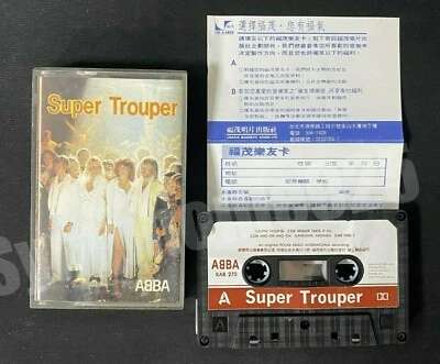 1987 ABBA SUPER TROUPER TAIWAN LTD 10 TRACKS CASSETTE TAPE RARE FRIDA BJORN - Image 1 of 4