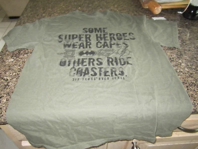 Six Flags Over Texas T-Shirt - Green - Medium - "Some Super Heroes Wear capes" - Image 1 of 2