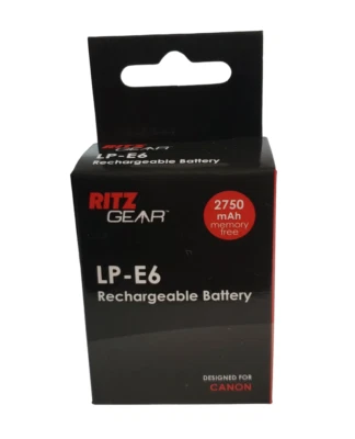 Ritz Gear Rechargeable Battery 2750mAh for Canon LP-E6