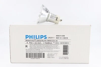CASE OF 6 PHILIPS CDM-RM35W/930 35W MR16 METAL HALIDE MINI LAMP GX10 10DEG 3000K - Image 1 of 4
