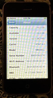 Apple iPhone 3G - 16GB Black (AT&T) A1241 Fast Ship Very Good Used 4.2.1 IOS - Image 1 of 3