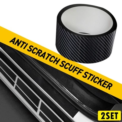 Pegatina de fibra de carbono de 3 cm para alféizar de puerta antiarañazos cinta estilo Tr E Foto 1 de 4