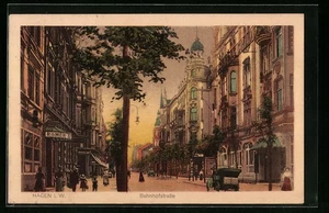 Ansichtskarte Hagen i. W., Partie in der Bahnhofstraße 1916 - Picture 1 of 2