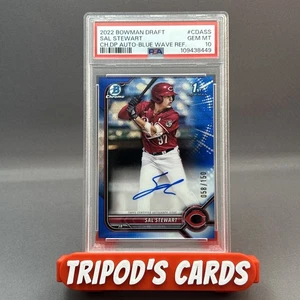 2022 Bowman Draft Chrome 1st Sal Stewart Blue Wave Refractor Auto #58/150 PSA 10 - Bild 1 von 2