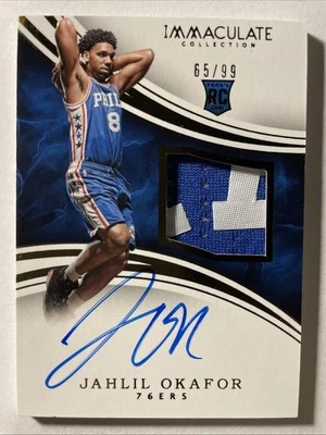 2015-16 Panini ImmaculateJAHLIL OKAFOR Rookie 2 Color Patch Auto 65/99 76ers - Image 1 of 2