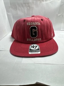 New W/ Tags ‘47 Distressed Dusted Double Ply Red Captain RL UGA SnapBack Hat - Picture 1 of 4