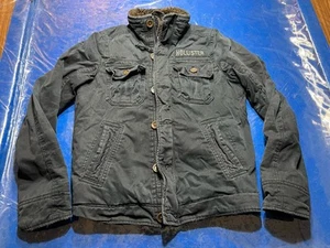 Hollister Carpinteria Military Army Field Jacket Sherpa Blue Size Small - Picture 1 of 9