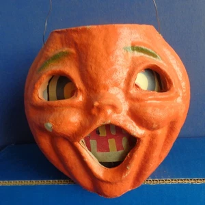 LANTERNA JACK O VINTAGE 2 LATI FACCIA HALLOWEEN 8" - CORO RAGAZZO PASTA DI CARTA MACHE - Foto 1 di 10