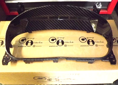 96-00 OEM Honda Civic EK faux carbon fiber gauge cluster meter visor assembly GV - Image 1 of 4