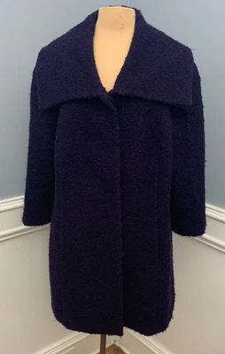 Abrigo Alfani Mujer 18W Mezcla Lana Boucle Lujo Solapa Ancha Texturizada Forrado Botón Foto 1 de 4