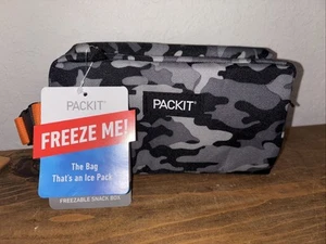NWT Packit Freezable Snack Box Black Gray Camo - Picture 1 of 7