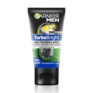 Garnier Men TurboBright Duo Foam Face Wash Anti Pollution Charcoal Vitamin C 50g - Picture 1 of 3