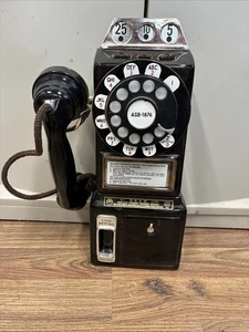 Vintage Jim Beam Whiskey schwarz 3 Münzfach Drehscheibe Münztelefon Dekanter - Bild 1 von 9