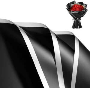 20 Sheets White Edge Flower Wrapping Paper, Floral Wrapping Paper for DIY Cra... - Picture 1 of 5