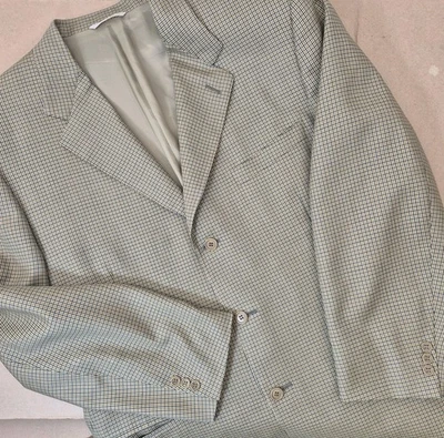 Blazer Abrigo Deportivo Lana Canali Para Hombres 56R (US 46) Cuadros Pata de Gallo Hecho en Italia  Foto 1 de 4