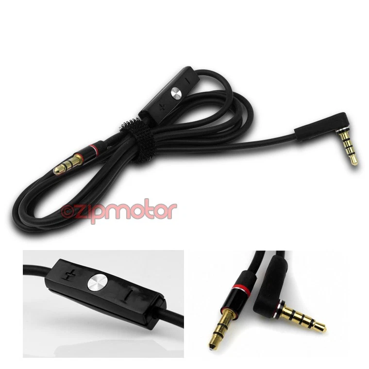 4 英尺 3.5 毫米 AUX 替换电缆黑色带控制通话 iPhone 5 4S 4 iPod 经典 — 第 1/1 张图片