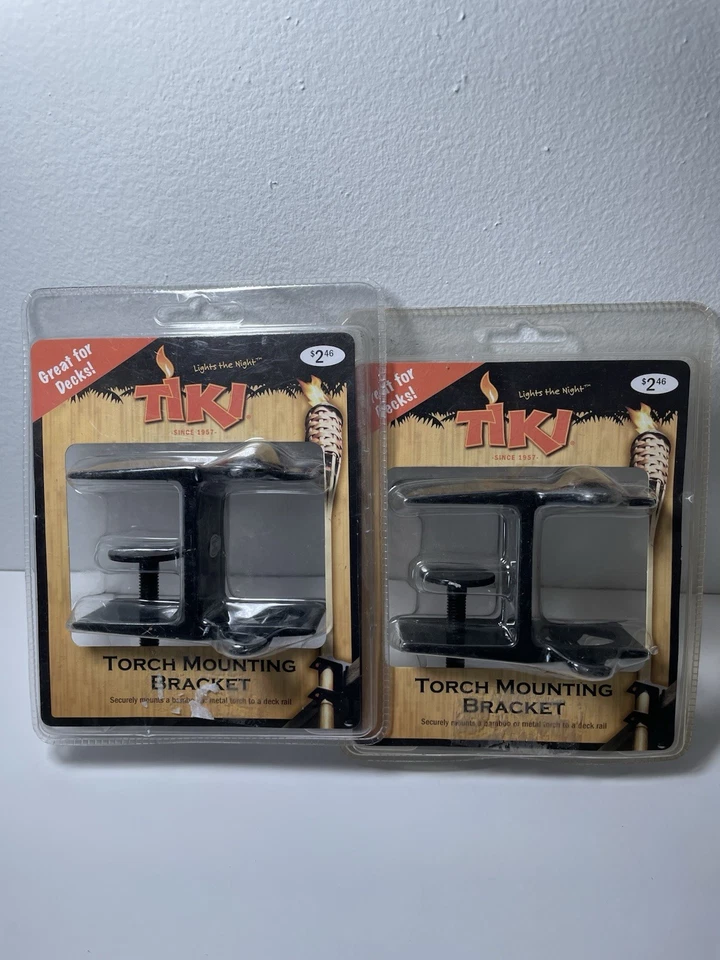 Lot of 2 **NEW SEALED** Tiki Torch Mounting Brackets Deck Rail - Image 1 of 1