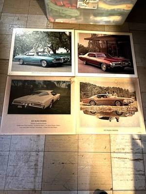 VINTAGE ORIGINAL 69 PONTIAC & 72-73 BUICK SHOWROOM POSTERS SET/4 20-1/2"x17-1/2 - Image 1 of 4