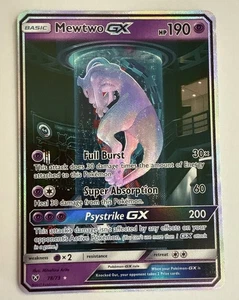 Pokémon Mewtwo GX TCG Shining Legends Holo Card 78/73 Secret Rare LP - Picture 1 of 8
