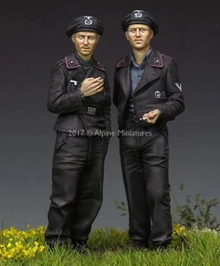 Alpine Mins 35228 German Panzer Crew WW2 2 figure Set 1/35th Unpainted kit - Picture 1 of 4