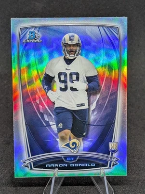 Bowman Chrome 2014 - Aaron Donald #199 Rookie Refractor (RC) - Future HOFer Foto 1 de 2