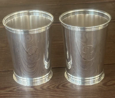 Par De Colección GORHAM Placa de Plata Como Nueva Julep Taza Monograma "B" YC1529 Foto 1 de 4