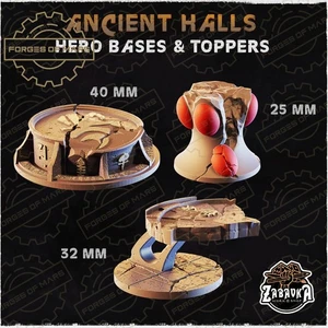 Bases - Space Elves Ancient Halls - Hero Bases Round 25-32-40mm (x3) - Picture 1 of 1