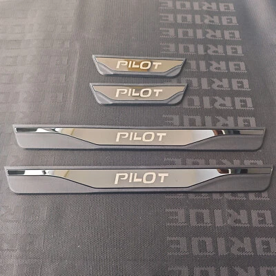Protector de peldaños de panel protector de umbral de puerta automática 4 piezas para accesorios Honda Pilot Foto 1 de 4