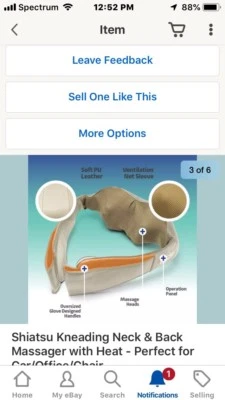 Masajeador de espalda y hombros Shiatsu con almohada de amasamiento 3D de tejido profundo térmico Foto 1 de 4