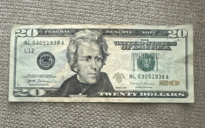 20 dollar bill birthday note March 5th, 1938 serial number 03051938 - Picture 1 of 8